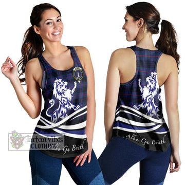 Morgan Tartan Women's Racerback Tanks with Alba Gu Brath Regal Lion Emblem 4XL - Tartan Vibes Clothing