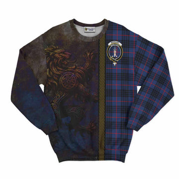 Morgan Tartan Family Crest Sweatshirt Alba Gu Brath Be Brave Lion Ancient Style