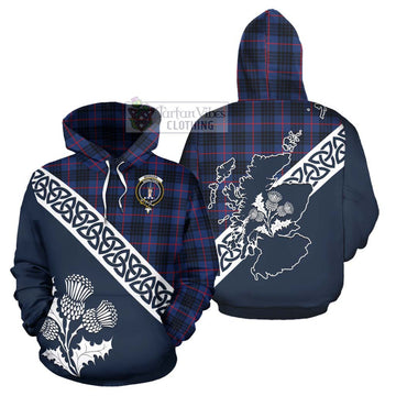 Morgan Tartan Hoodie Featuring Thistle and Scotland Map Zip Hoodie - Tartan Vibes Clothing
