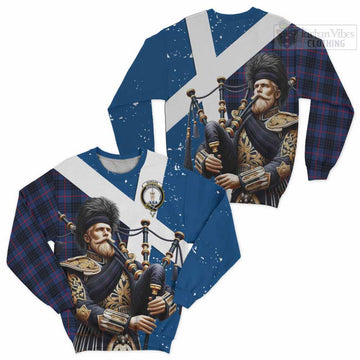 Morgan Tartan Sweatshirt with Family Crest Scottish Bagpiper Vibes Unisex - Tartan Vibes Clothing