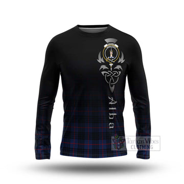 Morgan Tartan Long Sleeve T-Shirt Featuring Alba Gu Brath Family Crest Celtic Inspired Unisex - Tartan Vibes Clothing