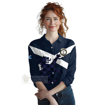 Morgan Tartan Lion Rampant Women's Casual Shirt Proudly Display Your Heritage with Alba Gu Brath and Clan Name Female - Tartan Vibes Clothing