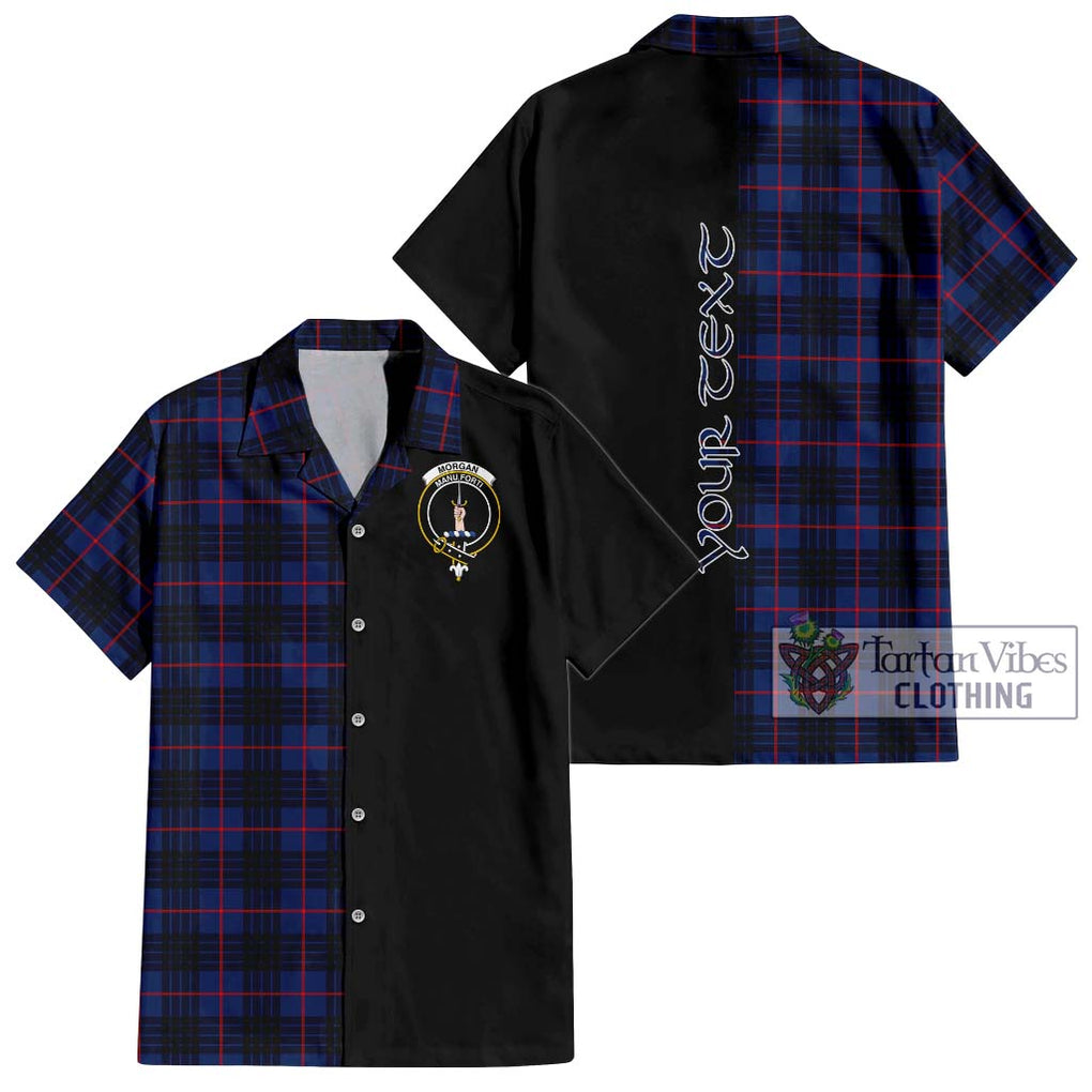 Morgan Tartan Hawaiian Shirt with Family Crest and Half Of Me Style Kid - Tartan Vibes Clothing