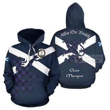 Morgan Tartan Lion Rampant Hoodie Proudly Display Your Heritage with Alba Gu Brath and Clan Name Zip Hoodie - Tartan Vibes Clothing