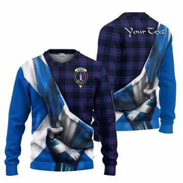 Morgan Tartan Knitted Sweater with Family Crest Scotland Patriotic Style Unisex - Tartan Vibes Clothing