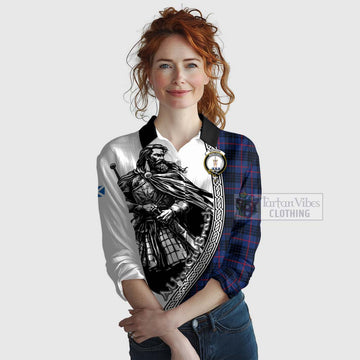 Morgan Tartan Clan Crest Women's Casual Shirt with Highlander Warrior Celtic Style Female - Tartan Vibes Clothing