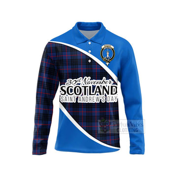 Morgan Family Crest Tartan Long Sleeve Polo Shirt Celebrate Saint Andrew's Day in Style Unisex - Tartan Vibes Clothing