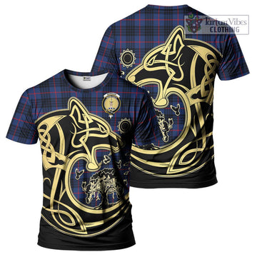 Morgan Tartan T-Shirt with Family Crest Celtic Wolf Style Kid's Shirt - Tartan Vibes Clothing