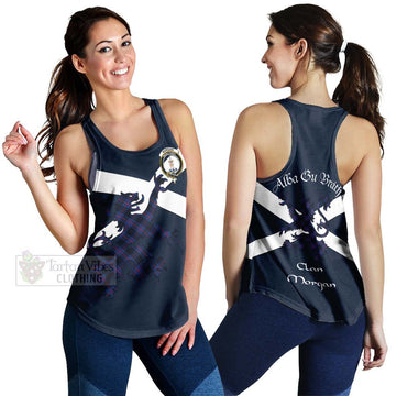Morgan Tartan Lion Rampant Women's Racerback Tanks Proudly Display Your Heritage with Alba Gu Brath and Clan Name 4XL - Tartan Vibes Clothing
