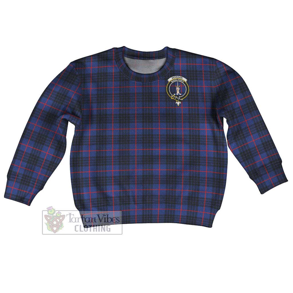 Morgan Tartan Kid Ugly Sweater with Family Crest Kid - Tartan Vibes Clothing