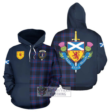 Morgan Tartan Hoodie Alba with Scottish Lion Royal Arm Half Style Zip Hoodie - Tartan Vibes Clothing