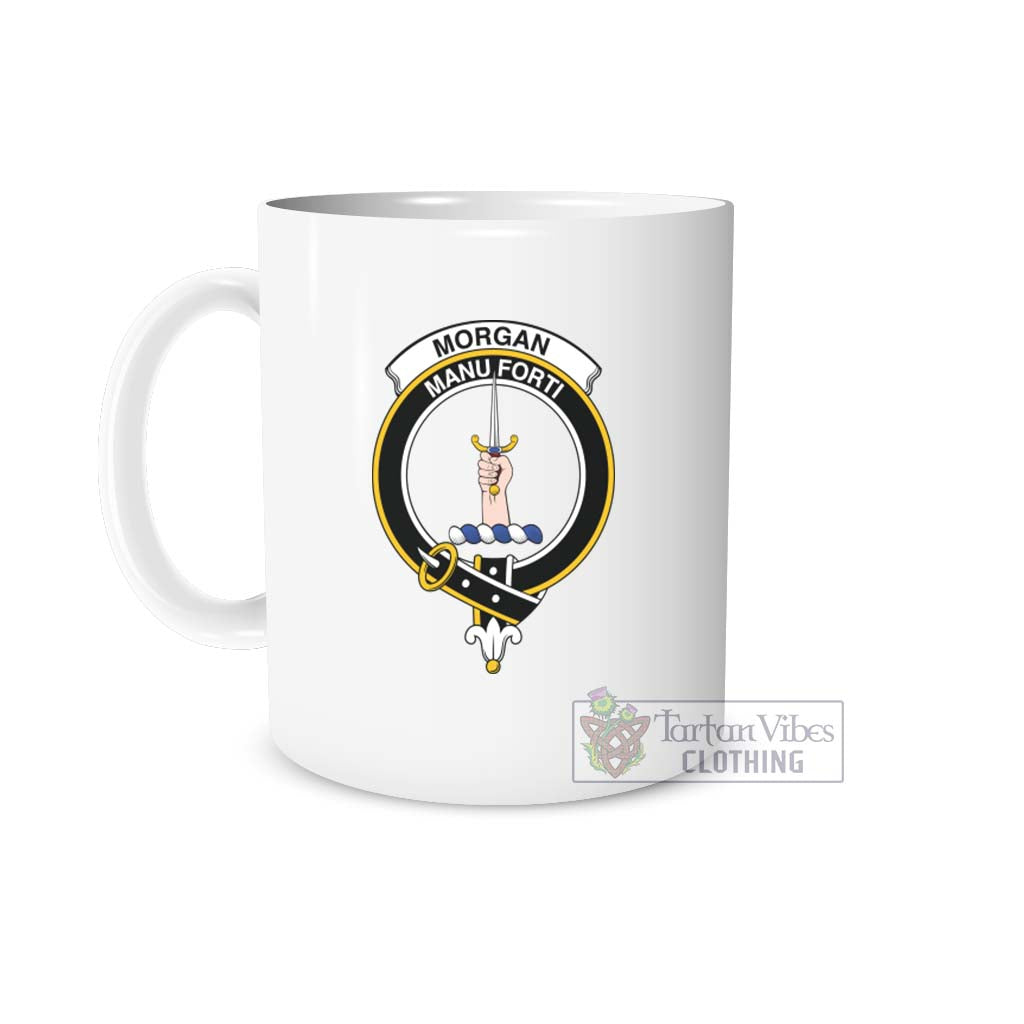 Morgan Family Crest Ceramic Mug White - 2D-tartanvibesclothing