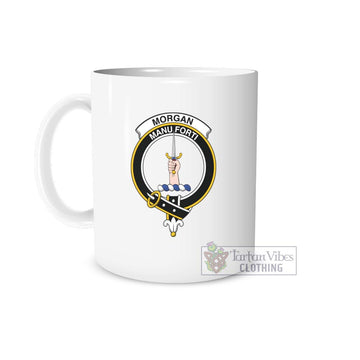 Morgan Family Crest Ceramic Mug White - 2D-tartanvibesclothing