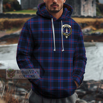 Morgan Tartan Cotton Hoodie with Family Crest
