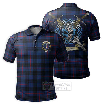 Morgan Tartan Polo Shirt with Family Crest Celtic Skull Style Kid - Tartan Vibes Clothing