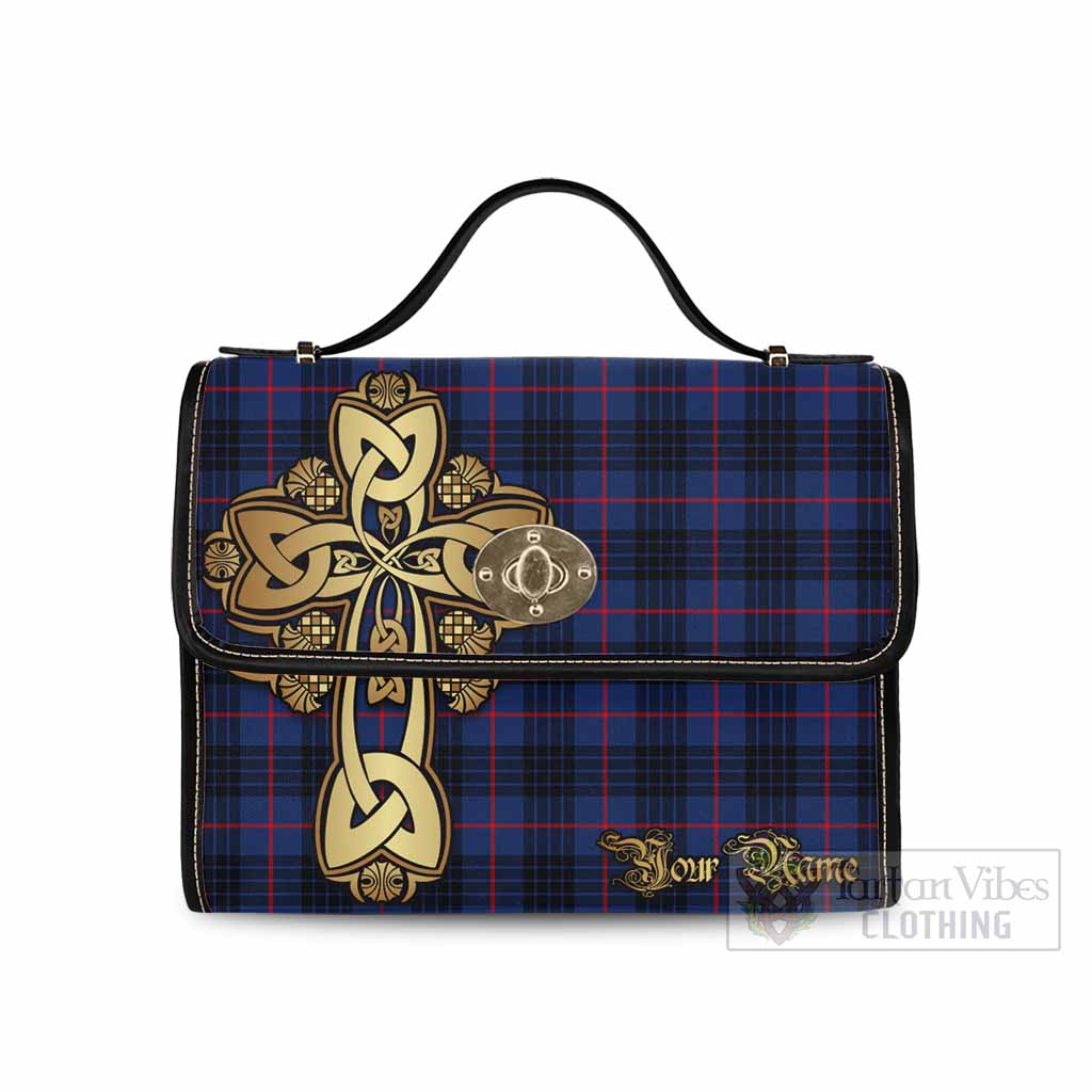 Tartan Vibes Clothing Morgan Tartan Waterproof Canvas Bag Golden Thistle Celtic Cross Style
