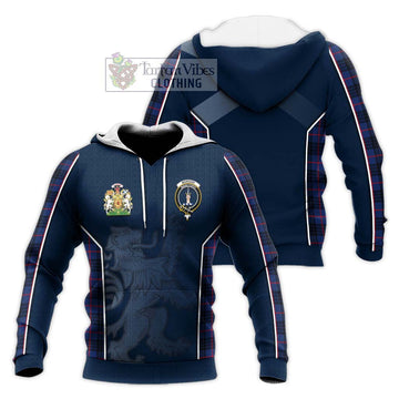 Morgan Tartan Knitted Hoodie with Family Crest and Lion Rampant Vibes Sport Style Unisex Knitted Pullover Hoodie - Tartan Vibes Clothing