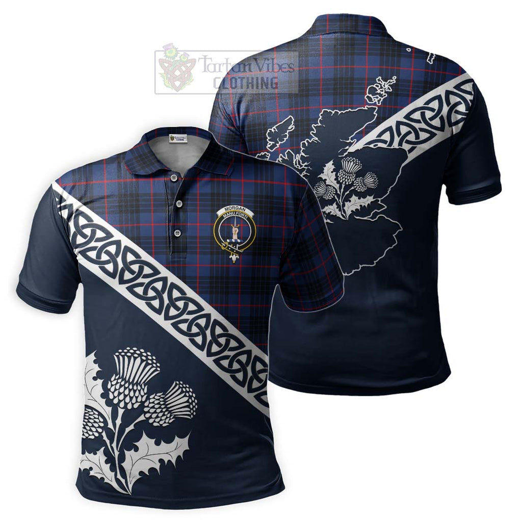 Morgan Tartan Polo Shirt Featuring Thistle and Scotland Map Kid - Tartanvibesclothing Store