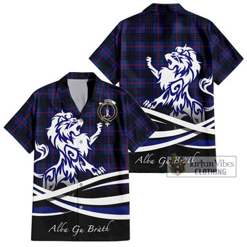Morgan Tartan Hawaiian Shirt with Alba Gu Brath Regal Lion Emblem Kid - Tartan Vibes Clothing