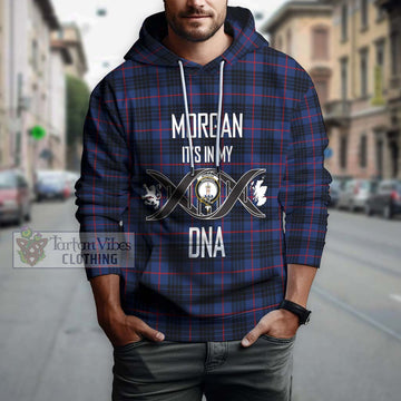 Morgan Tartan Hoodie with Family Crest DNA In Me Style Pullover Hoodie - Tartan Vibes Clothing