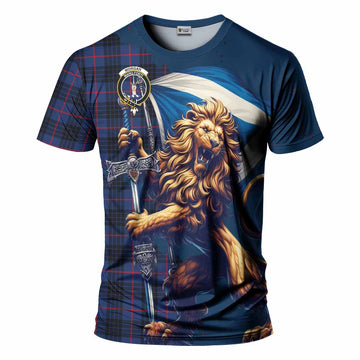 Morgan Tartan Family Crest T-Shirt with Scottish Majestic Lion Kid's Shirt - Tartan Vibes Clothing