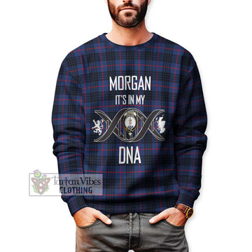Morgan Tartan Sweatshirt with Family Crest DNA In Me Style Unisex - Tartan Vibes Clothing
