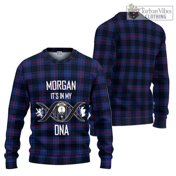 Morgan Tartan Ugly Sweater with Family Crest DNA In Me Style Unisex - Tartan Vibes Clothing