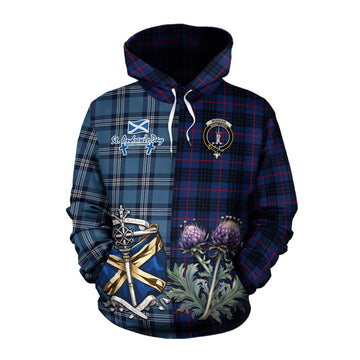 Morgan Tartan Cotton Hoodie Happy St. Andrew's Day Half Tartan Style Pullover Hoodie XS - Tartan Vibes Clothing