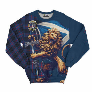 Morgan Tartan Family Crest Sweatshirt with Scottish Majestic Lion Unisex - Tartan Vibes Clothing