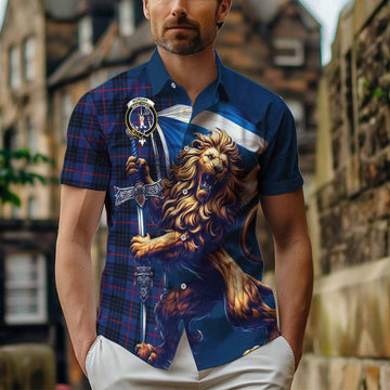 Morgan Tartan Family Crest Hawaiian Shirt with Scottish Majestic Lion Kid - Tartan Vibes Clothing