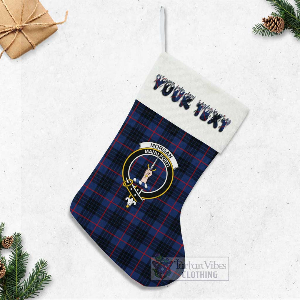 Morgan Tartan Family Crest Christmas Stocking with Personalized Text - Tartan Vibes Clothing