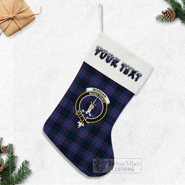 Morgan Tartan Family Crest Christmas Stocking with Personalized Text - Tartan Vibes Clothing