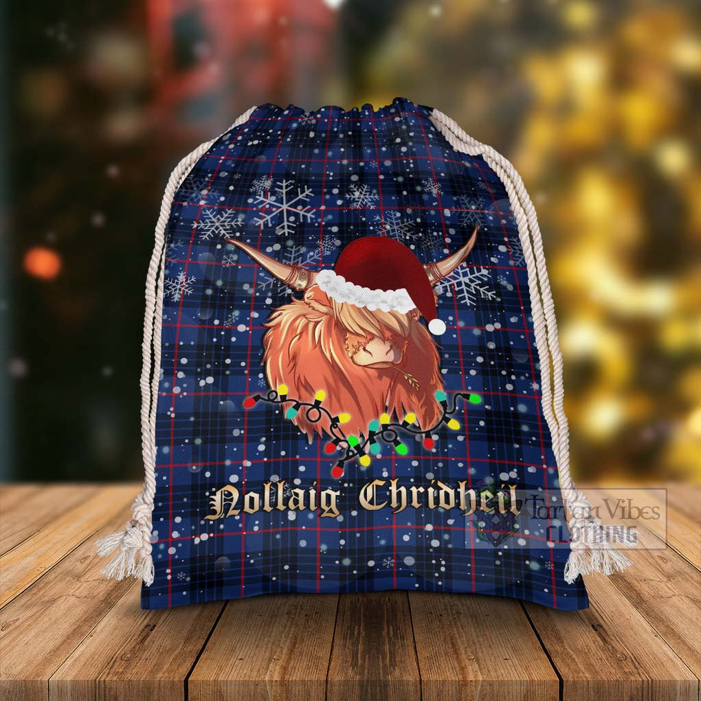 Morgan Tartan Christmas Santa's Bag with Twinkle Highland Cattle - Tartan Vibes Clothing