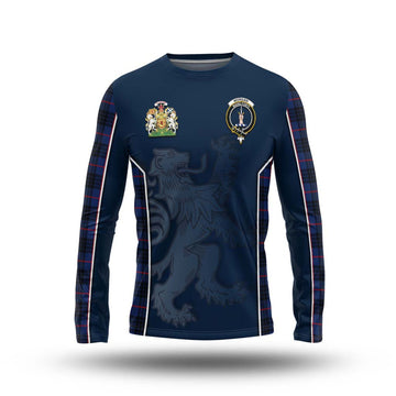 Morgan Tartan Long Sleeve T-Shirt with Family Crest and Lion Rampant Vibes Sport Style Unisex - Tartan Vibes Clothing