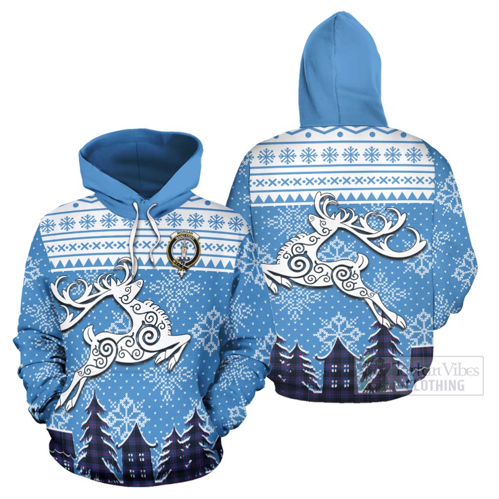 Morgan Clan Christmas Hoodie Celtic Reindeer Style Zip Hoodie - Tartan Vibes Clothing