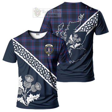 Morgan Tartan T-Shirt Featuring Thistle and Scotland Map Kid's Shirt - Tartanvibesclothing Store