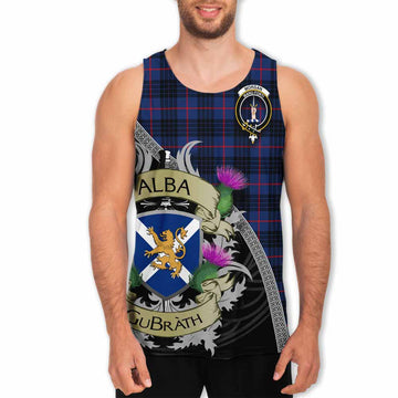 Morgan Tartan Family Crest Men's Tank Top Lion Rampant Royal Thistle Shield Celtic Inspired Men - Tartan Vibes Clothing