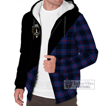 Morgan Tartan Sherpa Hoodie with Family Crest and Military Logo Style Unisex S - Tartan Vibes Clothing