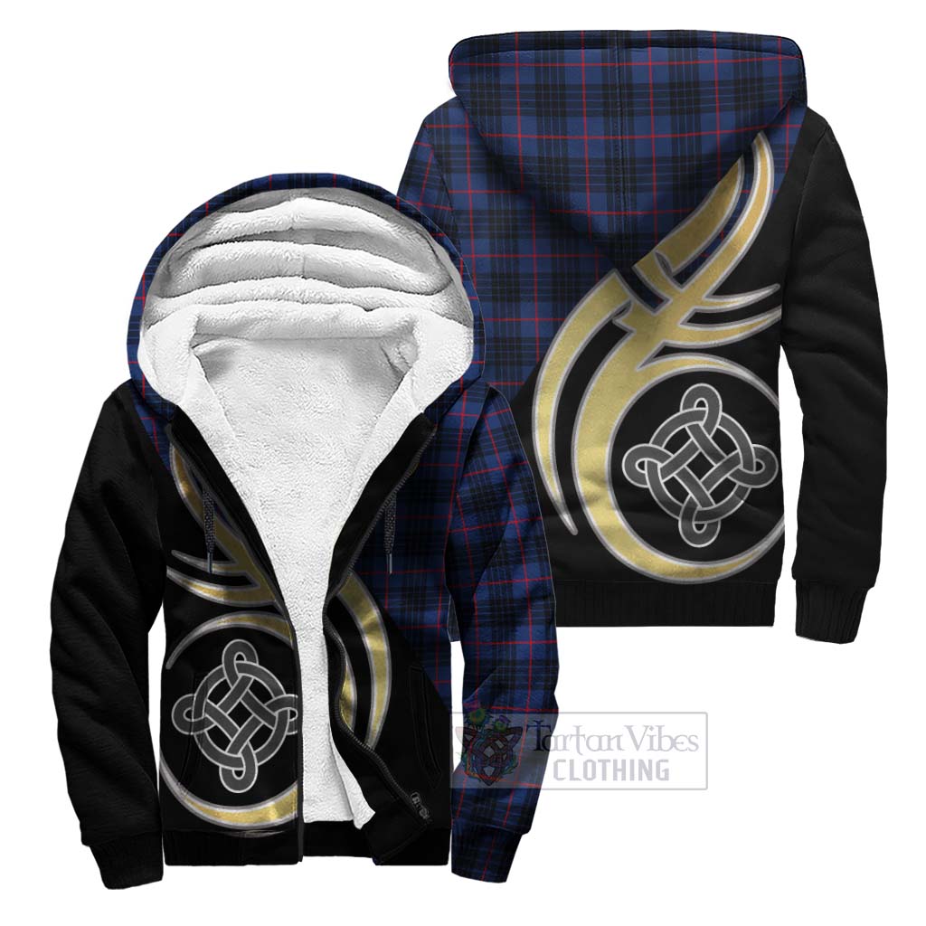 Morgan Tartan Sherpa Hoodie with Family Crest and Celtic Symbol Style Unisex S - Tartan Vibes Clothing
