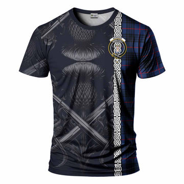 Morgan Tartan T-Shirt with Family Crest Cross Sword Thistle Celtic Vibes Kid's Shirt - Tartan Vibes Clothing