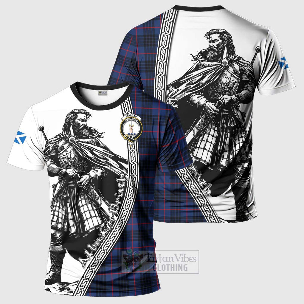 Morgan Tartan Clan Crest T-Shirt with Highlander Warrior Celtic Style Kid's Shirt - Tartan Vibes Clothing