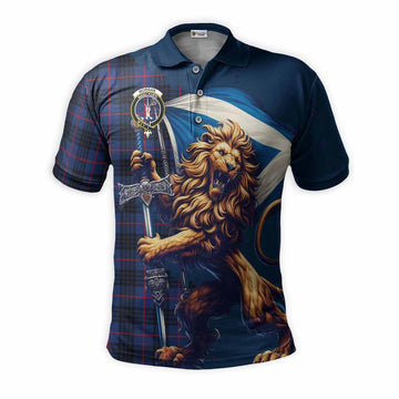 Morgan Tartan Family Crest Men's Polo Shirt with Scottish Majestic Lion Kid - Tartan Vibes Clothing