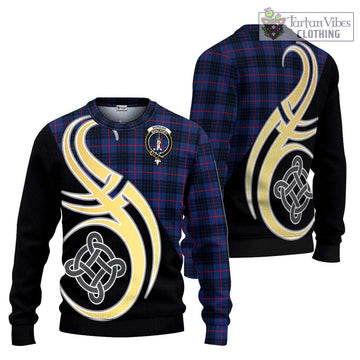 Morgan Tartan Ugly Sweater with Family Crest and Celtic Symbol Style