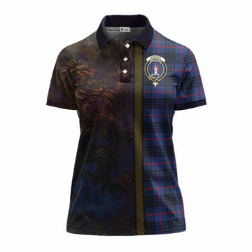 Morgan Tartan Family Crest Women's Polo Shirt Alba Gu Brath Be Brave Lion Ancient Style