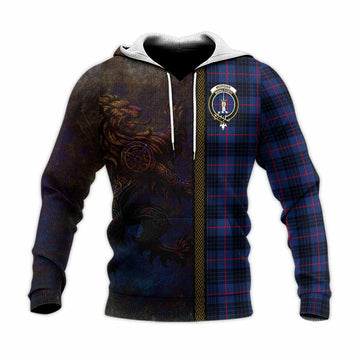 Morgan Tartan Family Crest Knitted Hoodie Alba Gu Brath Be Brave Lion Ancient Style