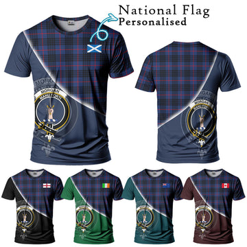Morgan Tartan T-Shirt with Personalised National Flag and Family Crest Half Style Kid's Shirt - Tartan Vibes Clothing