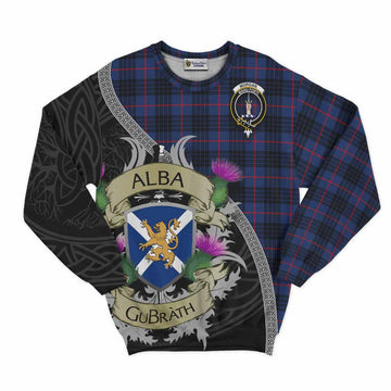Morgan Tartan Family Crest Sweatshirt Lion Rampant Royal Thistle Shield Celtic Inspired Unisex - Tartan Vibes Clothing