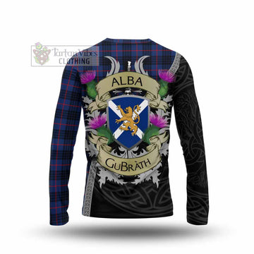 Morgan Tartan Family Crest Long Sleeve T-Shirt Lion Rampant Royal Thistle Shield Celtic Inspired - Tartan Vibes Clothing