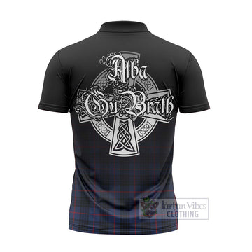 Morgan Tartan Zipper Polo Shirt Featuring Alba Gu Brath Family Crest Celtic Inspired - Tartan Vibes Clothing