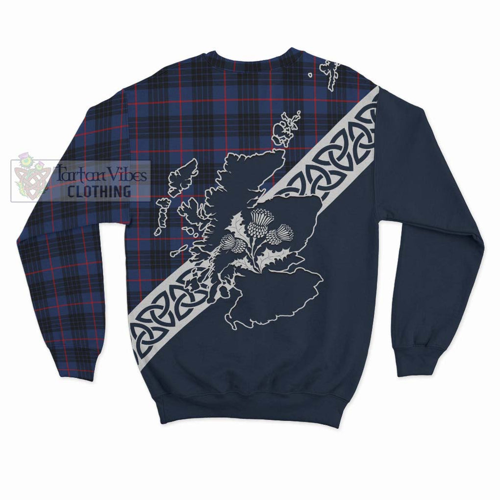 Morgan Tartan Sweatshirt Featuring Thistle and Scotland Map - Tartan Vibes Clothing